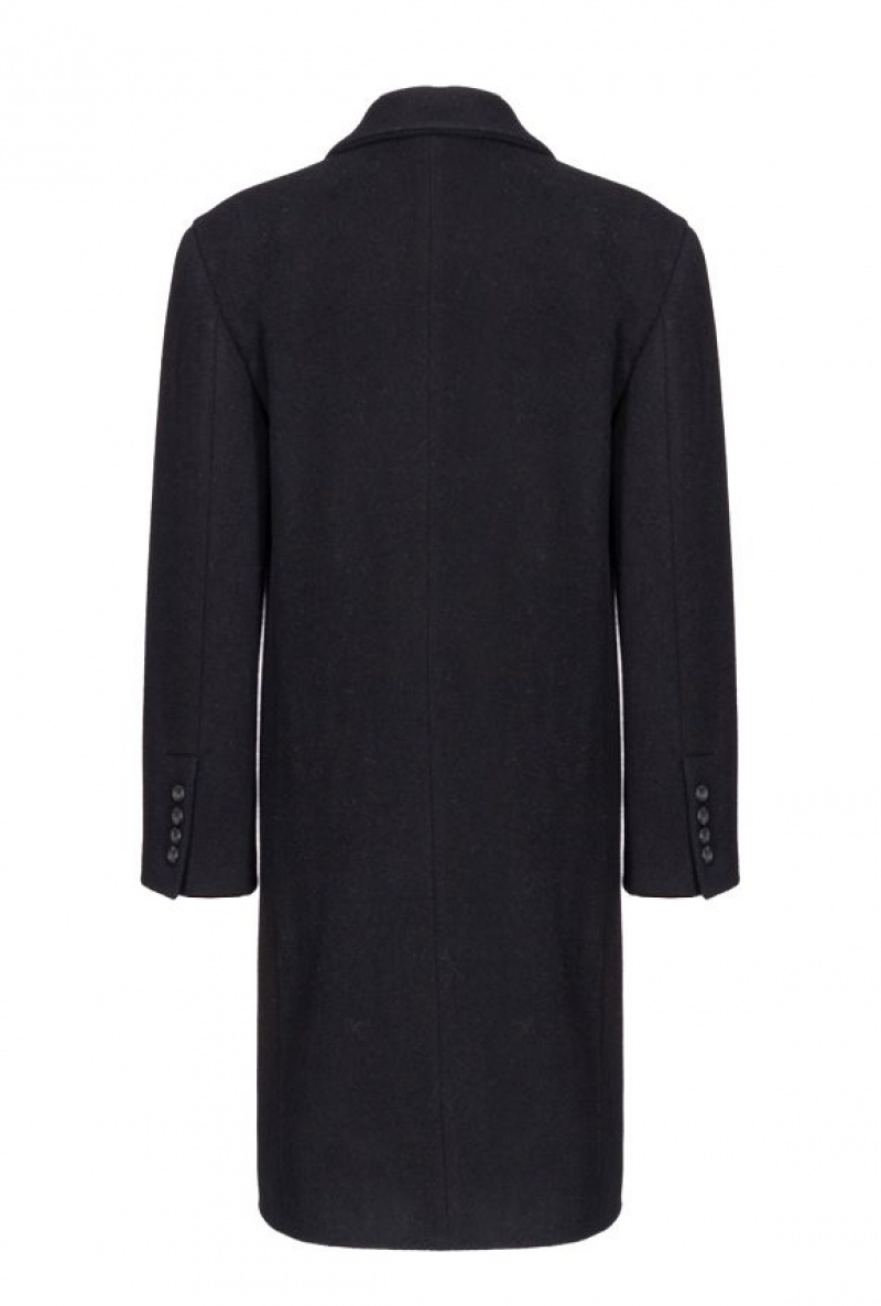 Pinko Cashmere-blend Cloth Coat LIMO BLACK | SN-PKO33624