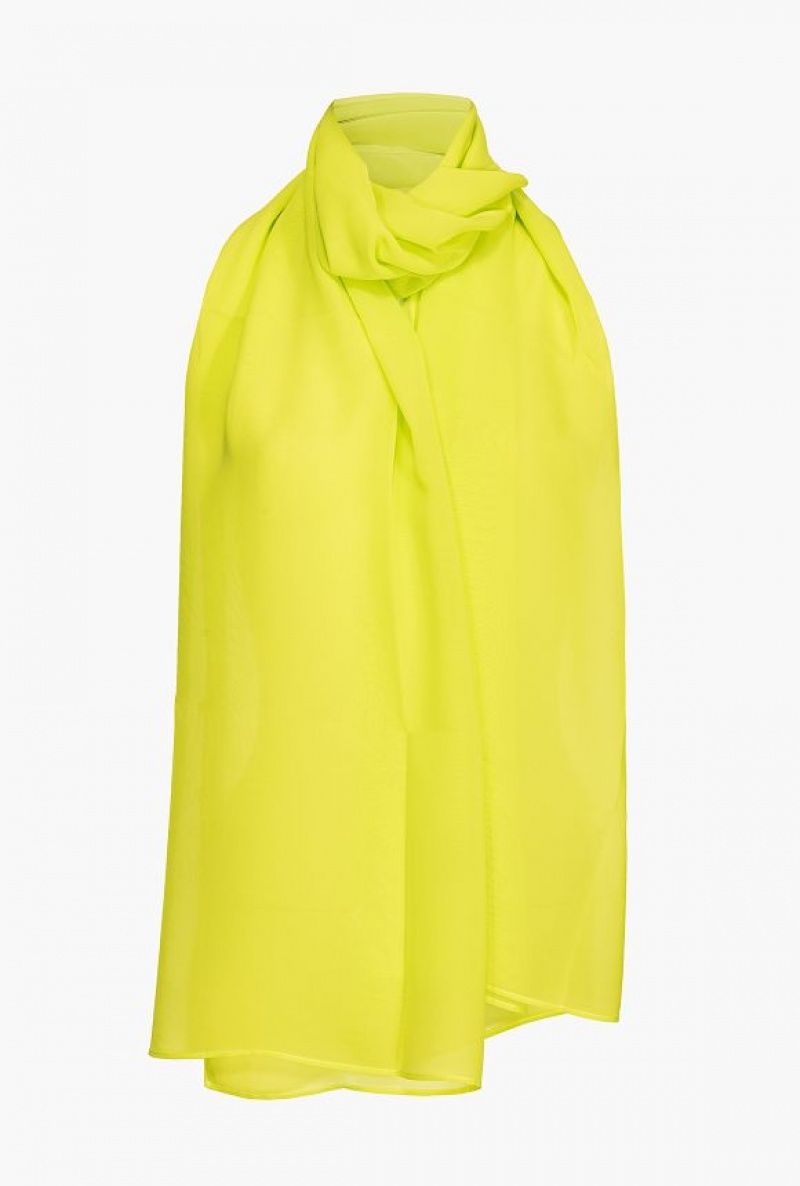 Pinko Chiffon Stole LIME YELLOW | SN-PKO34383