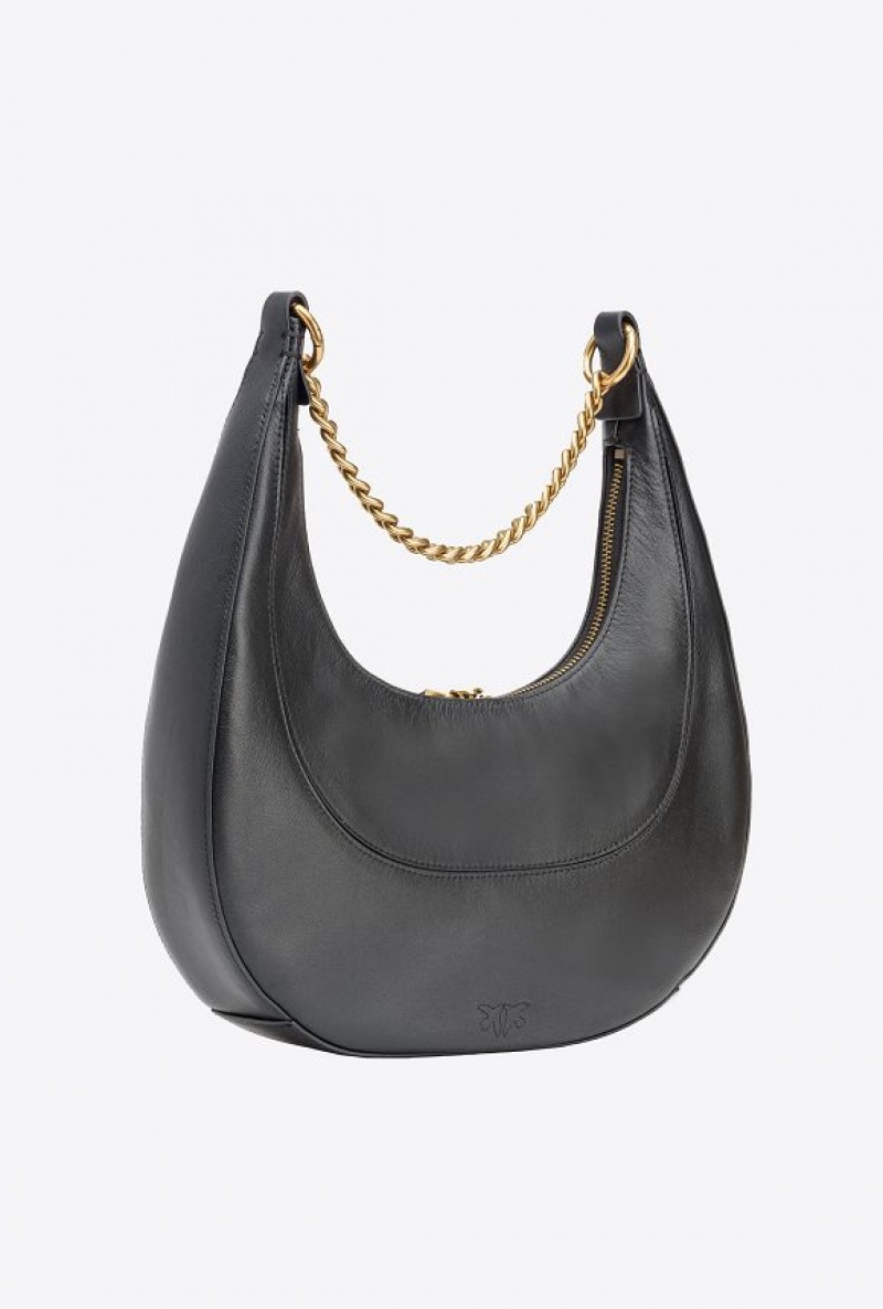 Pinko Classic Brioche Bag Hobo BLACK-ANTIQUE GOLD | SN-PKO32593