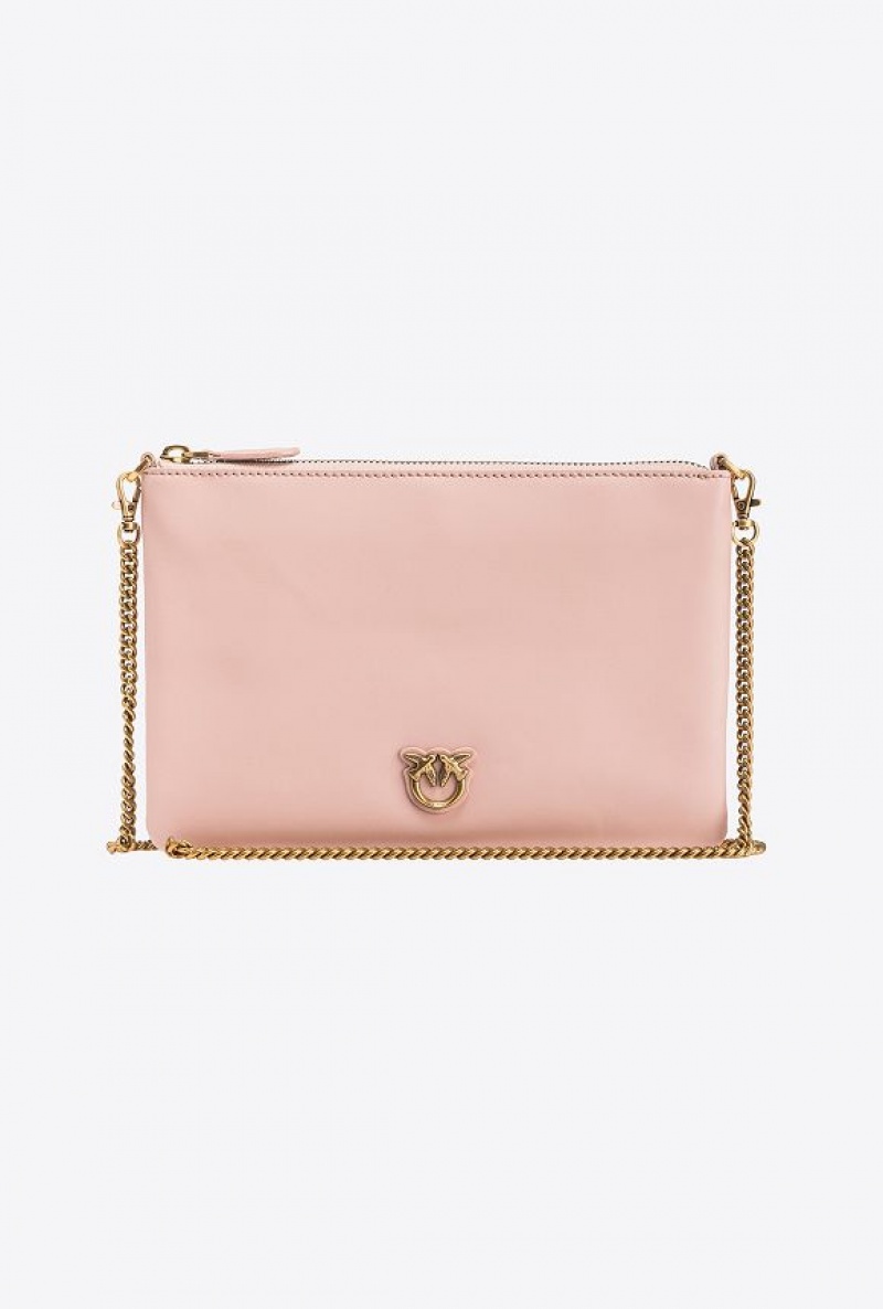 Pinko Classic Flat Love Bag Simply PINK/DUSTY PINK-ANTIQUE GOLD | SN-PKO32462