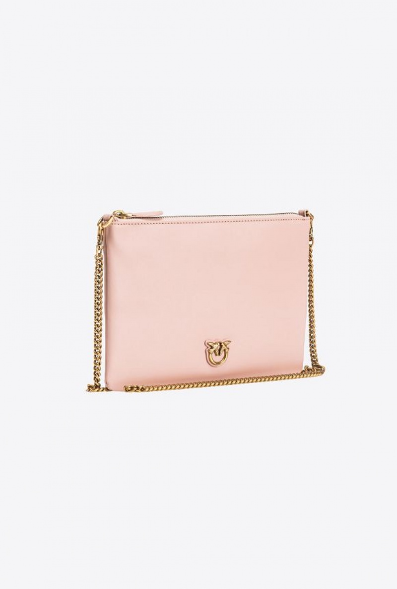 Pinko Classic Flat Love Bag Simply PINK/DUSTY PINK-ANTIQUE GOLD | SN-PKO34356