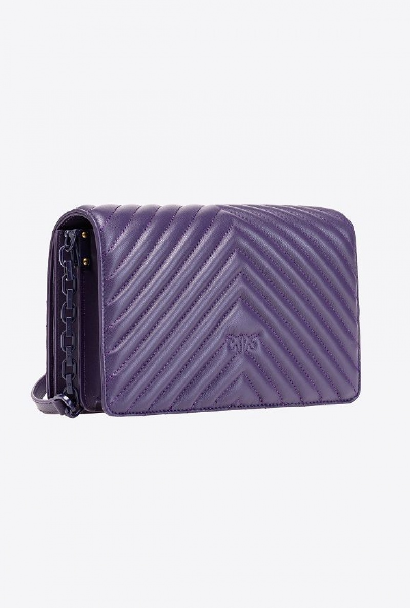 Pinko Classic Love Bag Click Chevron Colour Block GRAPE PURPLE-COLOUR BLOCK | SN-PKO32318