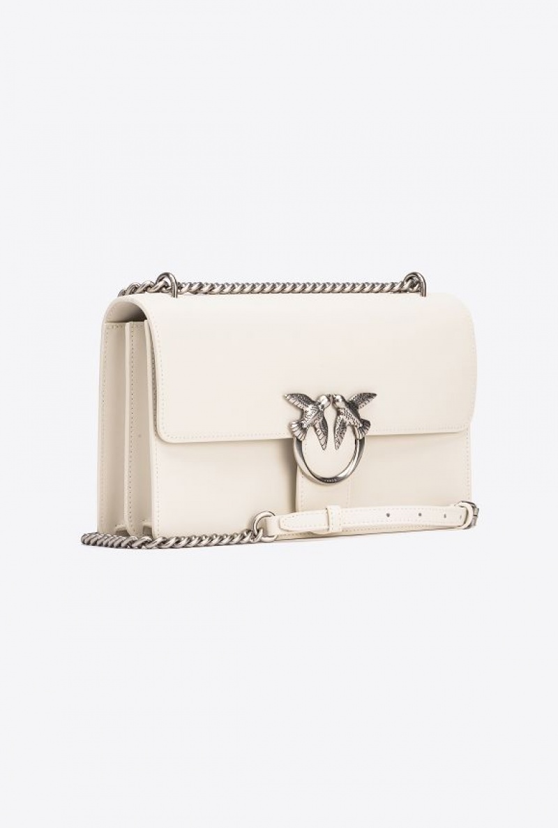 Pinko Classic Love Bag One Simply WHITE+WHITE-OLD SILVER | SN-PKO32611