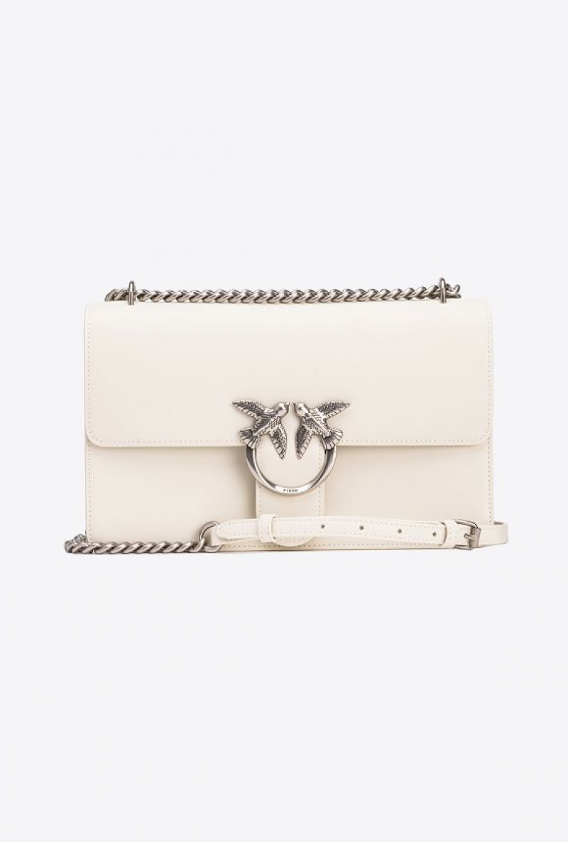 Pinko Classic Love Bag One Simply WHITE+WHITE-OLD SILVER | SN-PKO32611