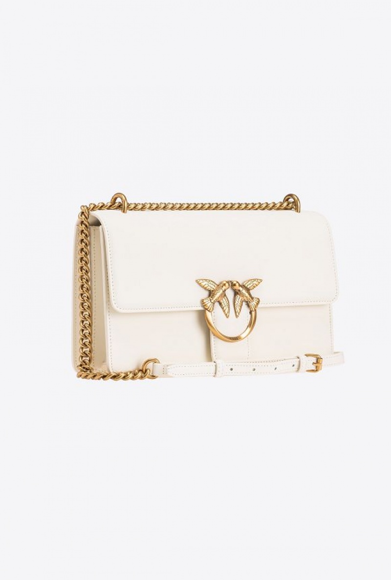 Pinko Classic Love Bag One Simply WHITE+WHITE-ANTIQUE GOLD | SN-PKO32612