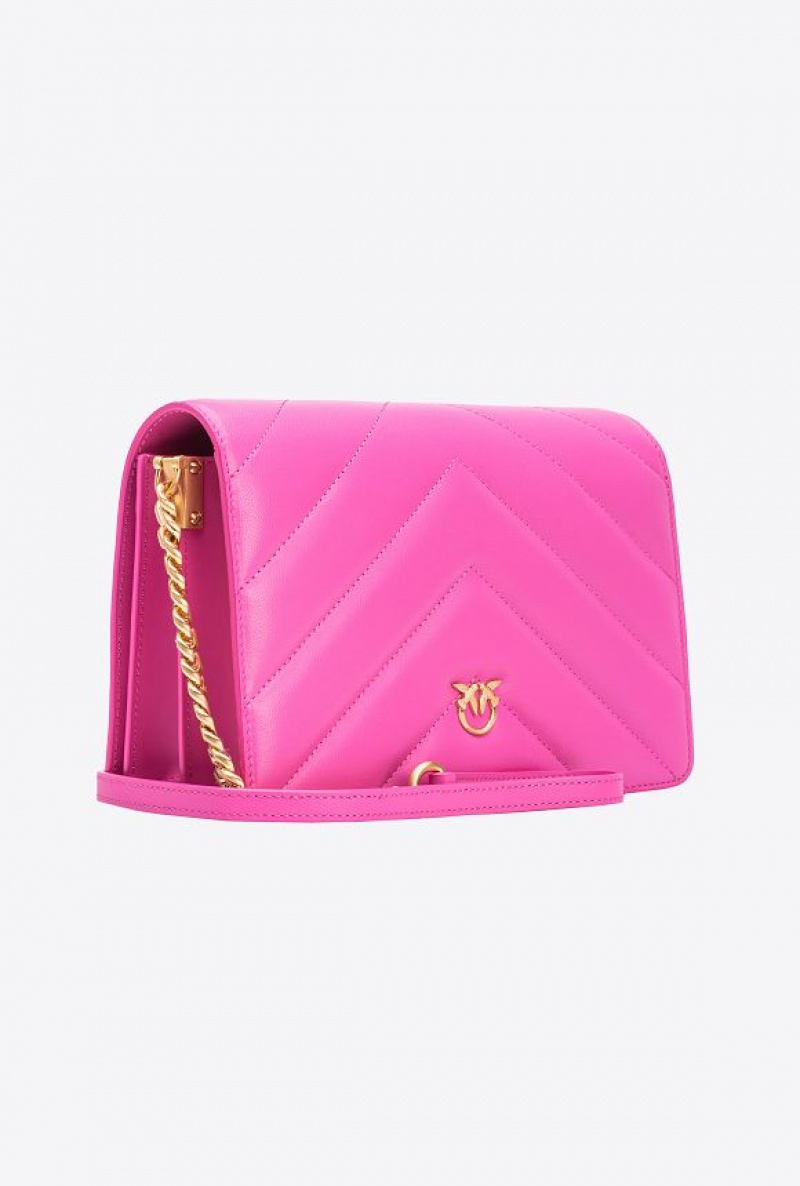 Pinko Classic Love Bag Click Big Chevron STRAWBERRY-BRUSHED GOLD | SN-PKO32933