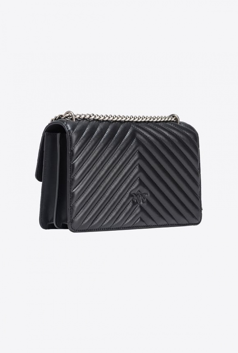 Pinko Classic Love Bag One Chevron BLACK-OLD SILVER | SN-PKO32503