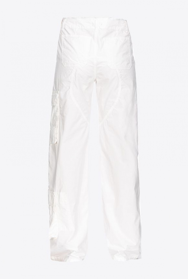 Pinko Coloured Cotton Cargo Trousers BRIGHT WHITE | SN-PKO33750