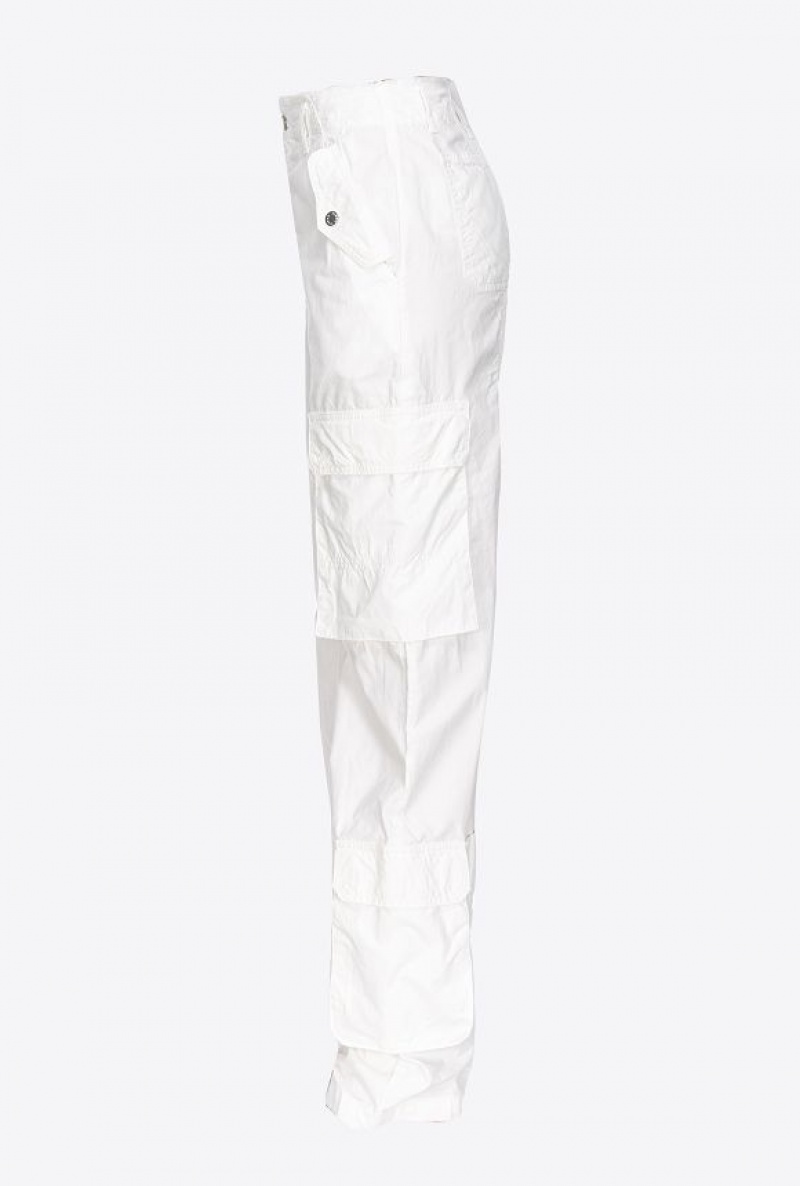 Pinko Coloured Cotton Cargo Trousers BRIGHT WHITE | SN-PKO33750