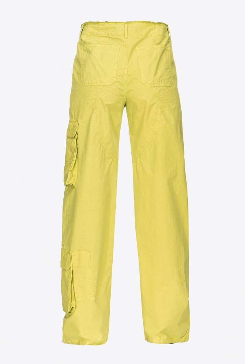 Pinko Coloured Cotton Cargo Trousers DARK CITRON | SN-PKO33749