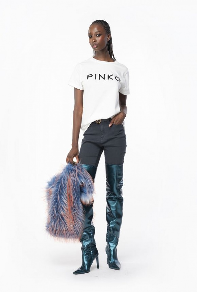 Pinko Coloured Stretch Bull Denim Skinny Jeans GREY - EBONY | SN-PKO34024