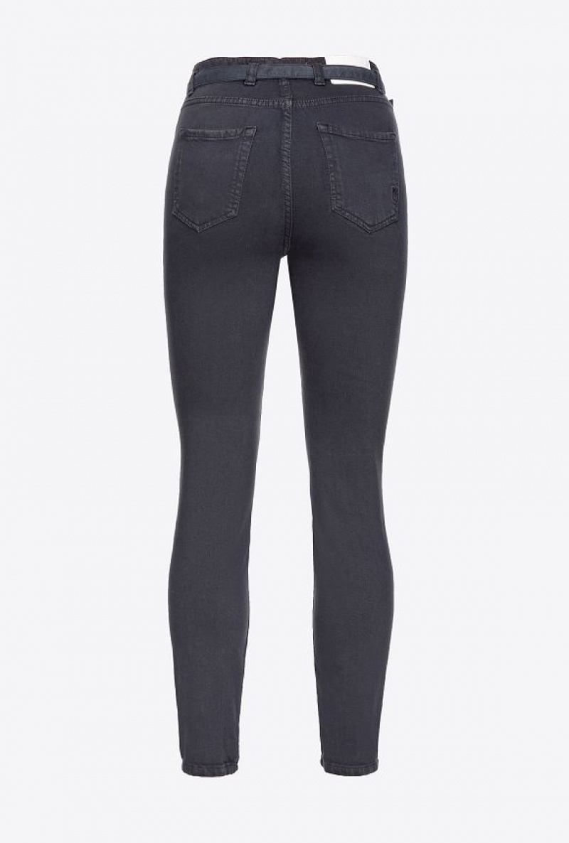 Pinko Coloured Stretch Bull Denim Skinny Jeans GREY - EBONY | SN-PKO34024