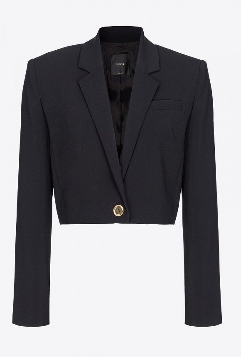 Pinko Crepe Spencer Jacket LIMO BLACK | SN-PKO33965