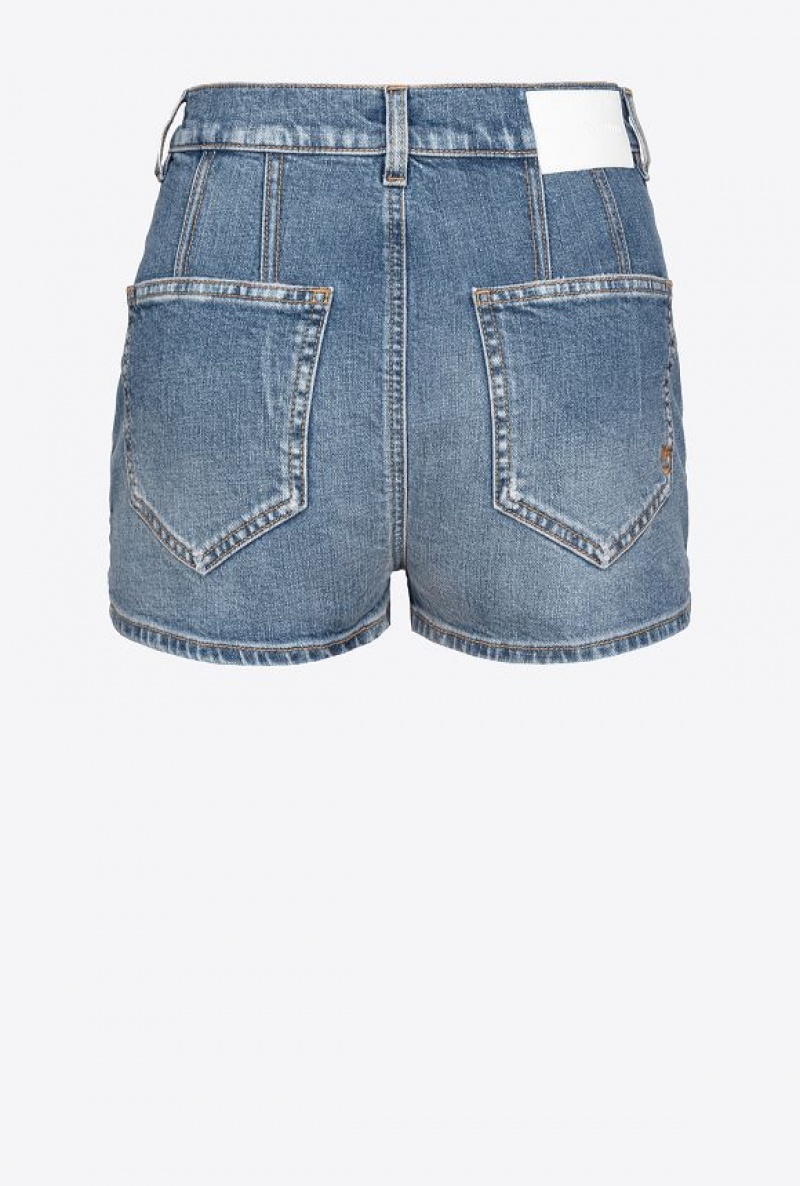 Pinko Denim Shorts With Topstitching MEDIUM DARK VINTAGE WASH | SN-PKO33720