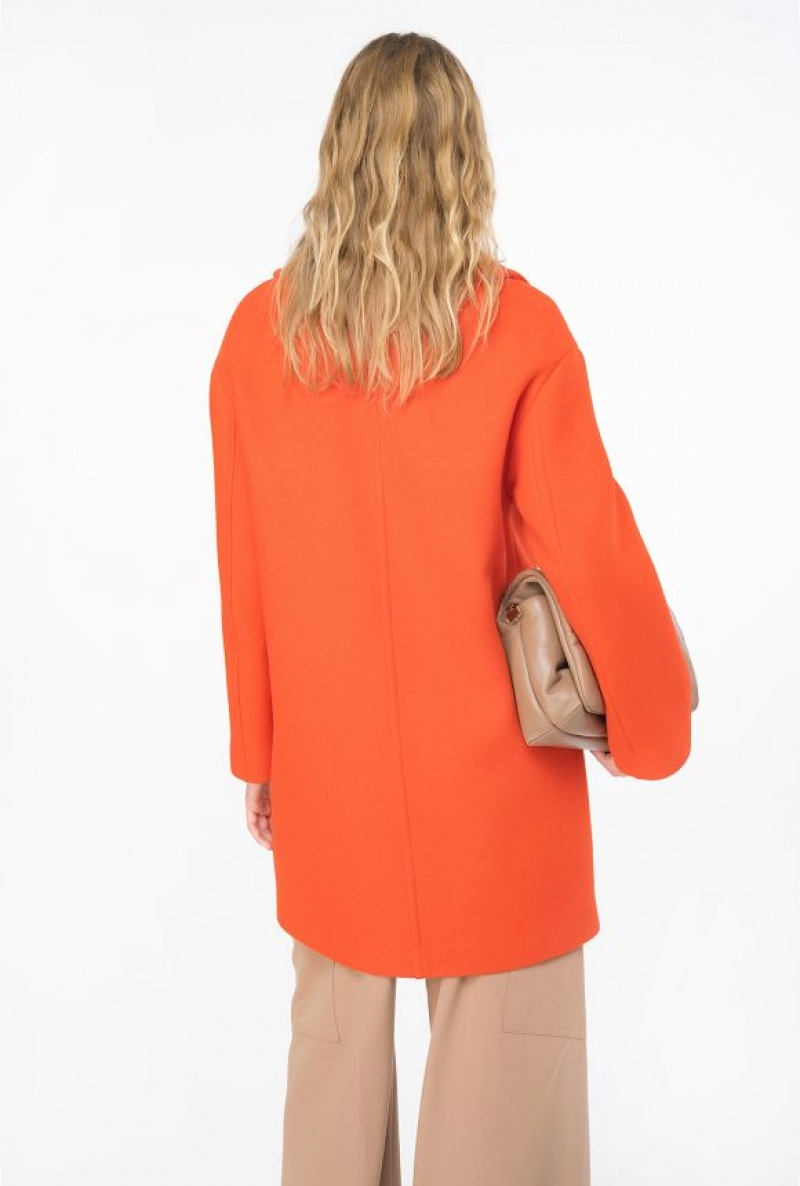 Pinko Double-breasted Cloth Coat SURIMI ORANGE | SN-PKO33628