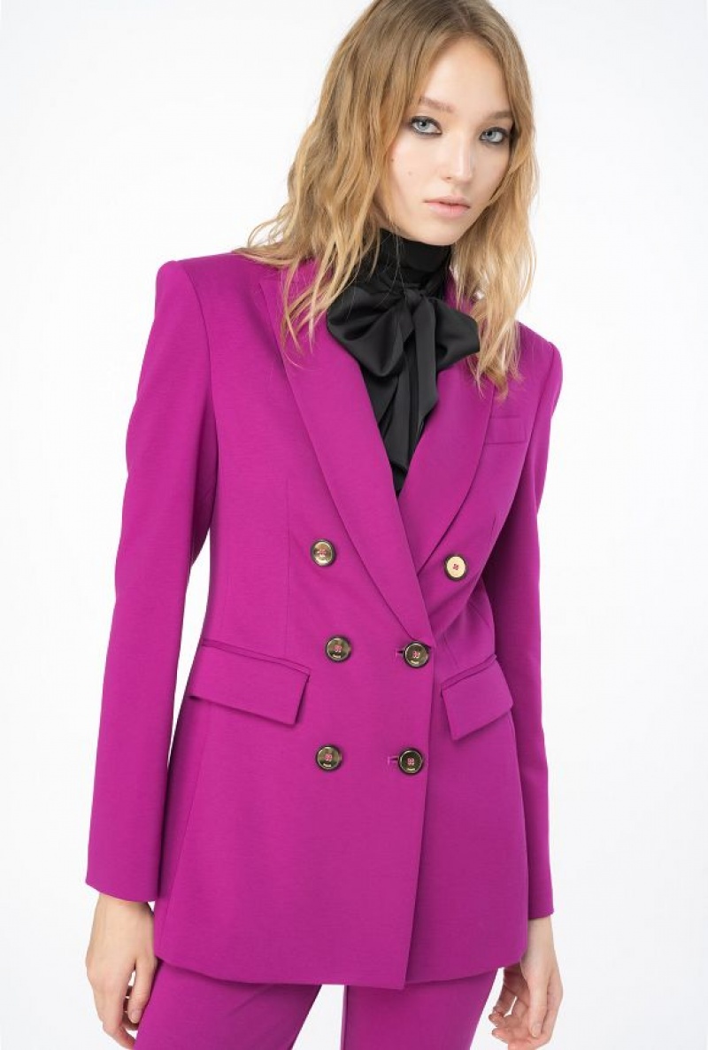 Pinko Double-breasted Full Milano Blazer BOUGAINVILLEA PURPLE | SN-PKO33921