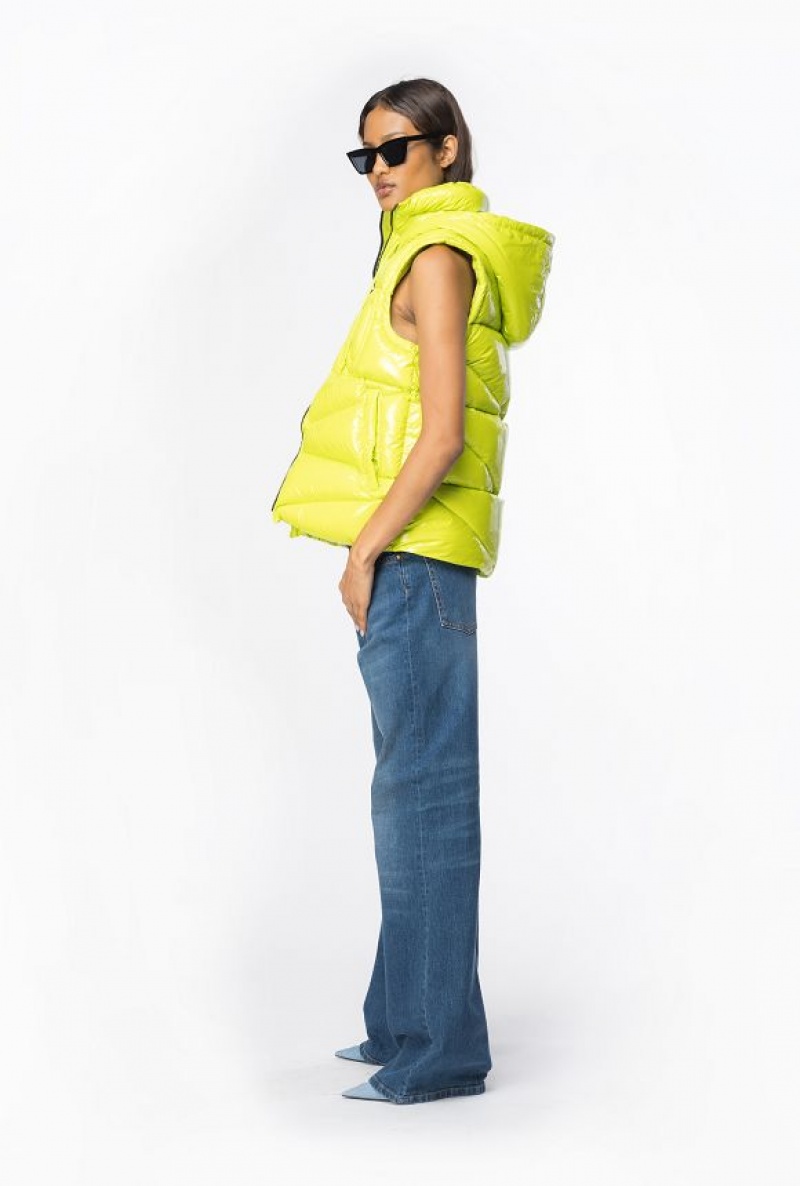 Pinko Down Vest LIME YELLOW | SN-PKO33613