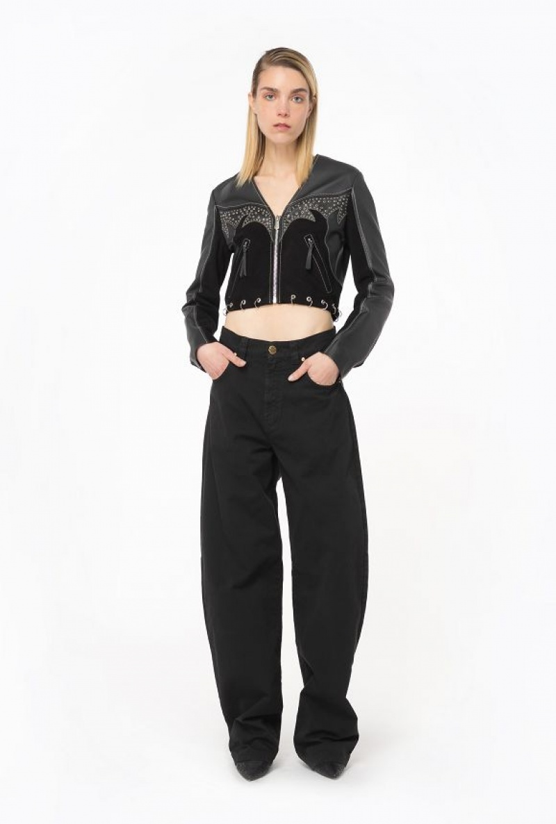 Pinko Egg-fit Gabardine Jeans LIMO BLACK | SN-PKO33993