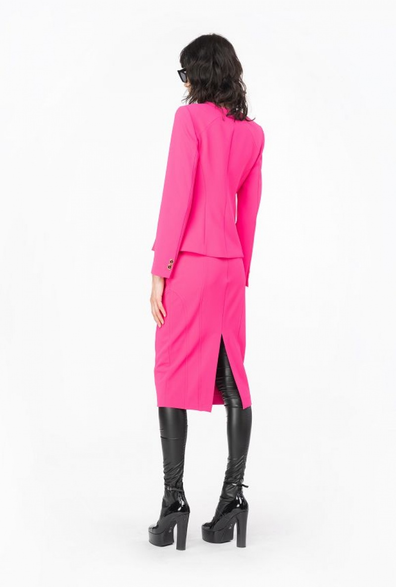 Pinko Elegant Crepe Blazer With Belt BEETROOT | SN-PKO33933