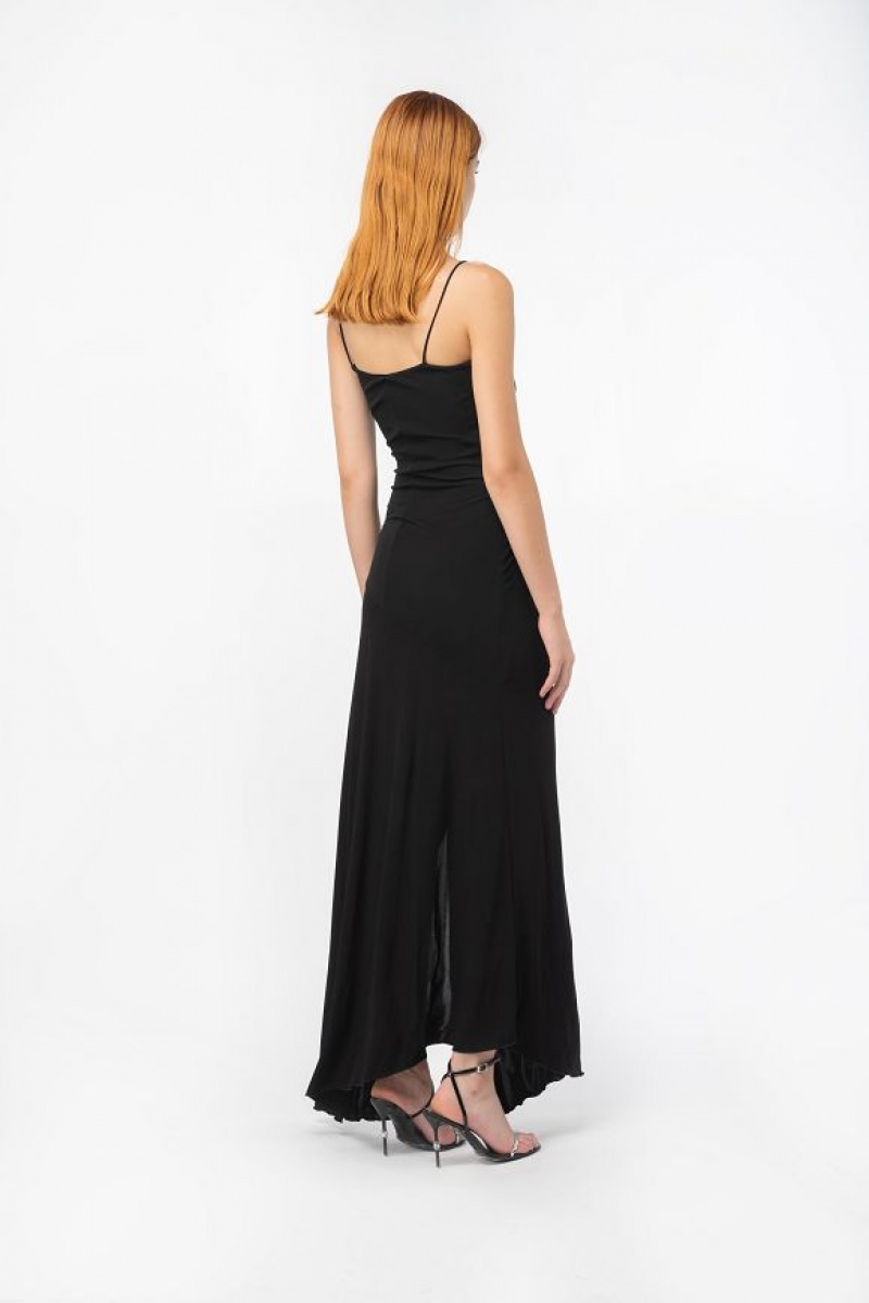 Pinko Elegant Long Dress LIMO BLACK | SN-PKO33045