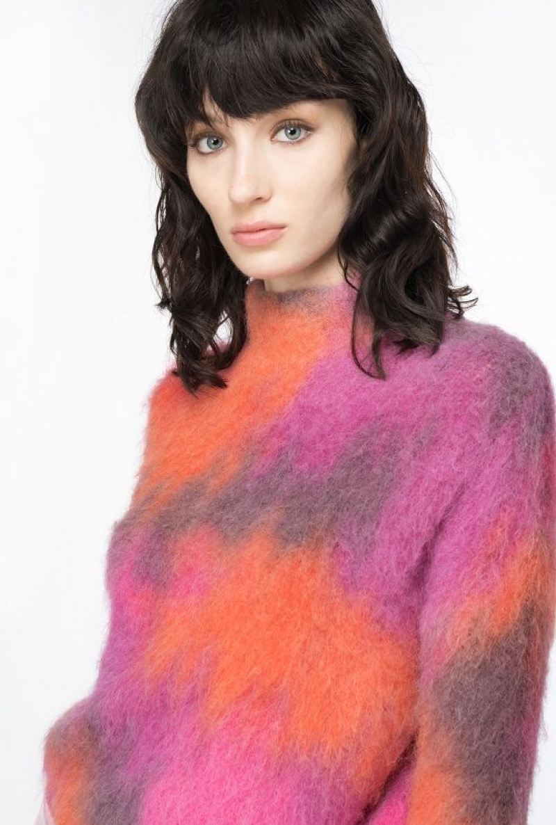 Pinko Fade-effect Alpaca Sweater ORANGE/FUCHSIA | SN-PKO33548