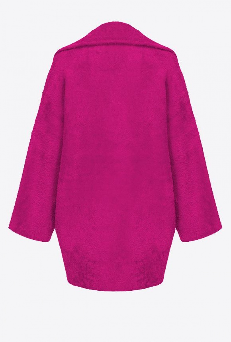 Pinko Faux Fur Cocoon Coat BOUGAINVILLEA PURPLE | SN-PKO33632