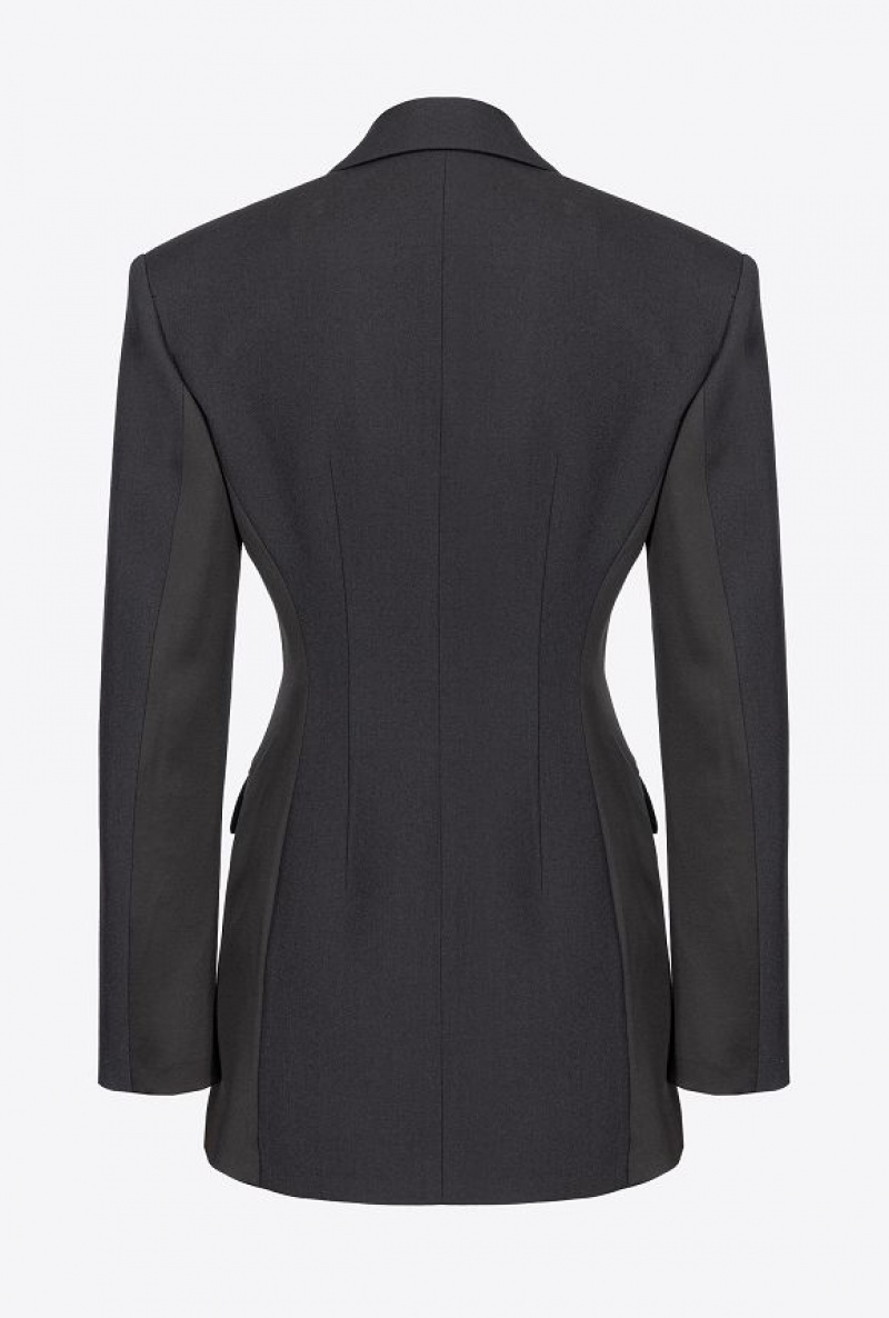 Pinko Feminine Twill And Satin Blazer LIMO BLACK | SN-PKO33961