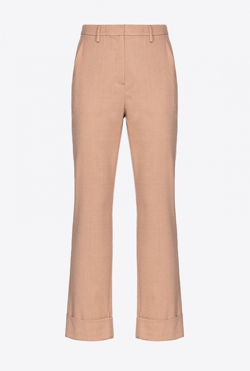 Pinko Flannel Trousers DARK LATTE | SN-PKO33784