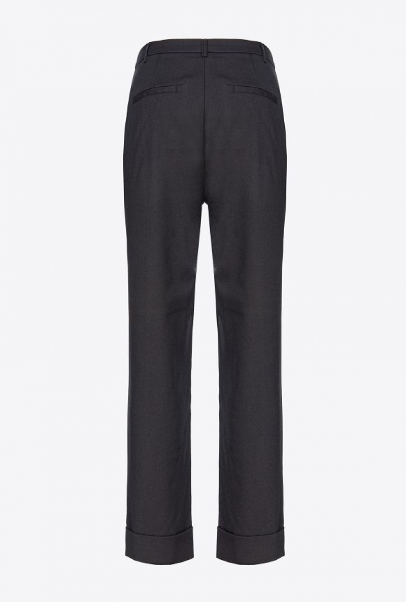 Pinko Flannel Trousers LIMO BLACK | SN-PKO33774