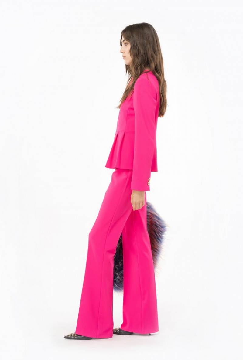 Pinko Flared Crepe Trousers BEETROOT | SN-PKO33771