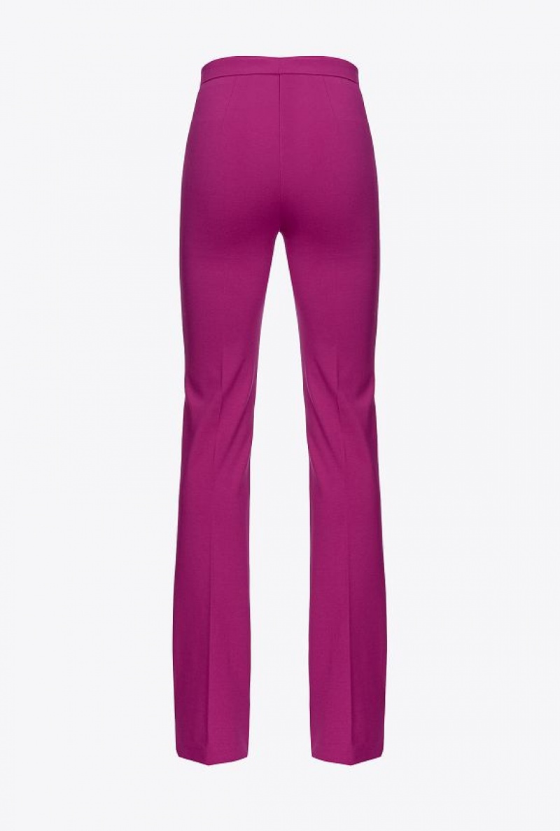 Pinko Flared Full Milano Trousers BOUGAINVILLEA PURPLE | SN-PKO33779