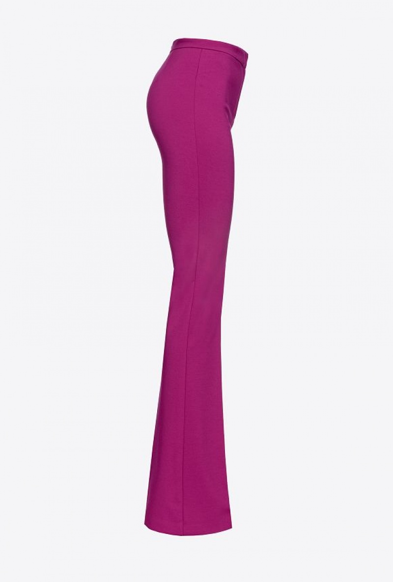 Pinko Flared Full Milano Trousers BOUGAINVILLEA PURPLE | SN-PKO33779