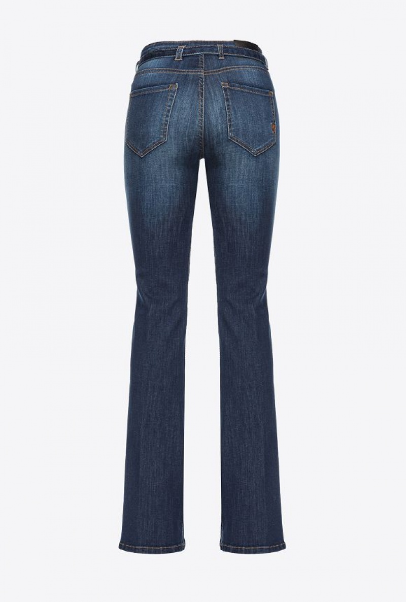 Pinko Flared Power Stretch Denim Jeans DARK WASH | SN-PKO33992