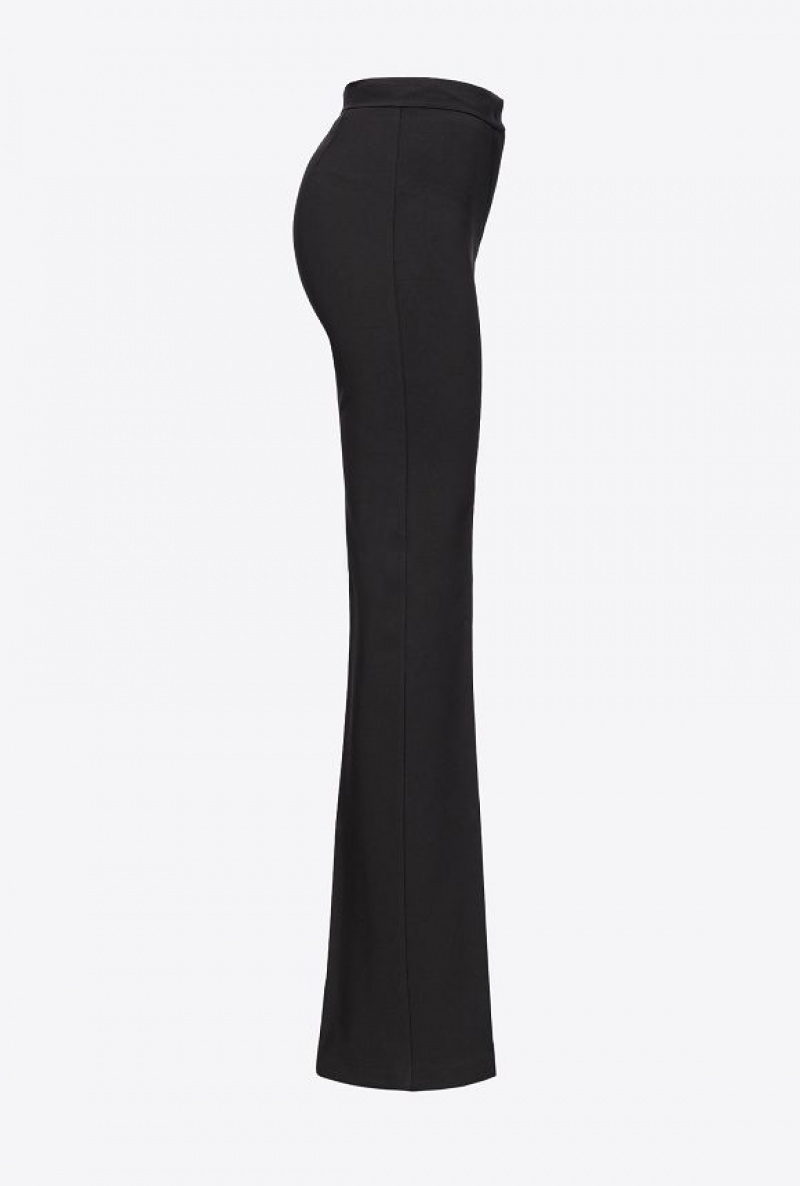 Pinko Flared Stretch Technical Trousers LIMO BLACK | SN-PKO33679