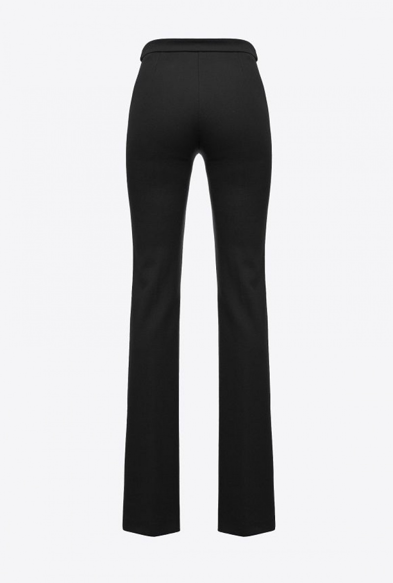 Pinko Flared Trousers With Buttons LIMO BLACK | SN-PKO33712