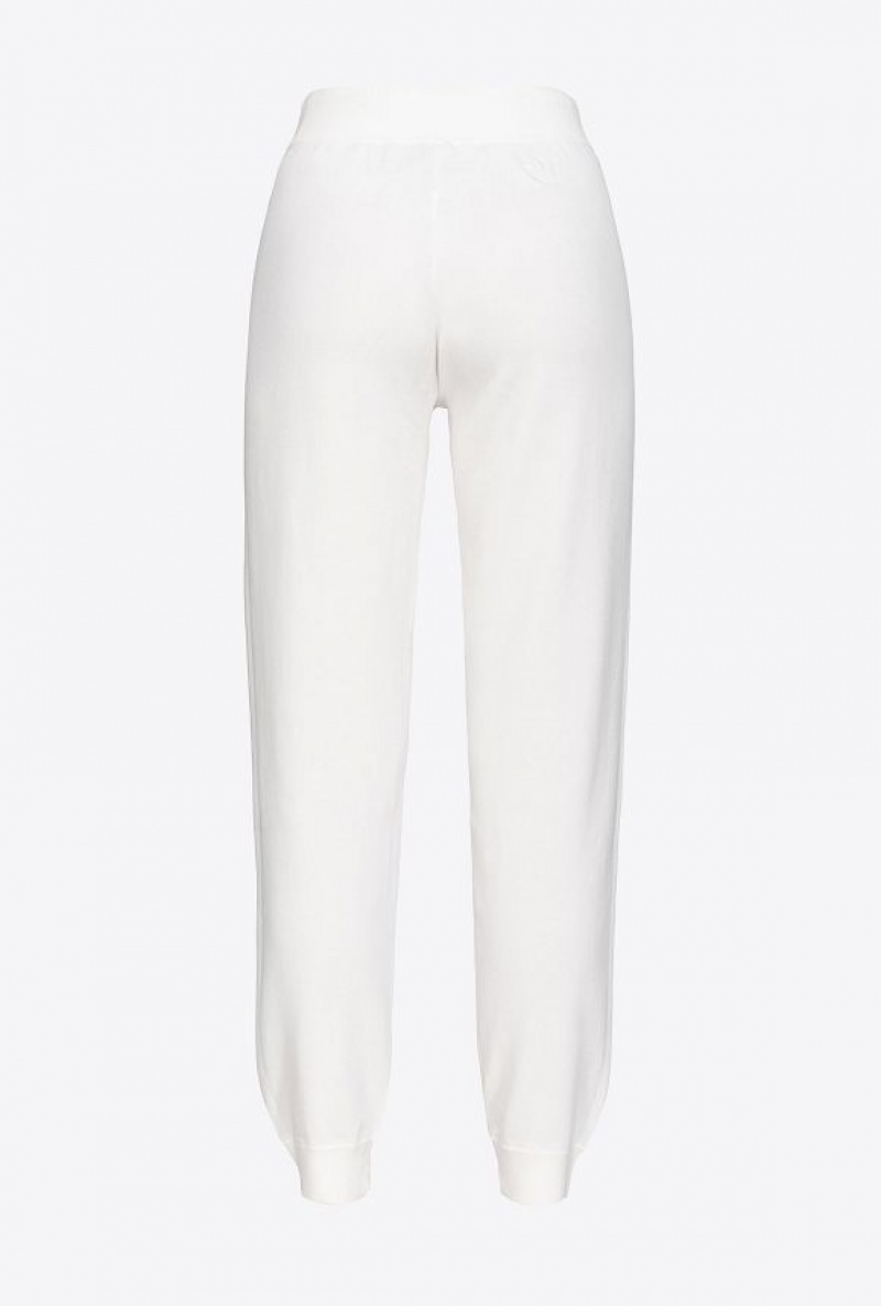 Pinko Fleece Joggers BRIGHT WHITE | SN-PKO33817