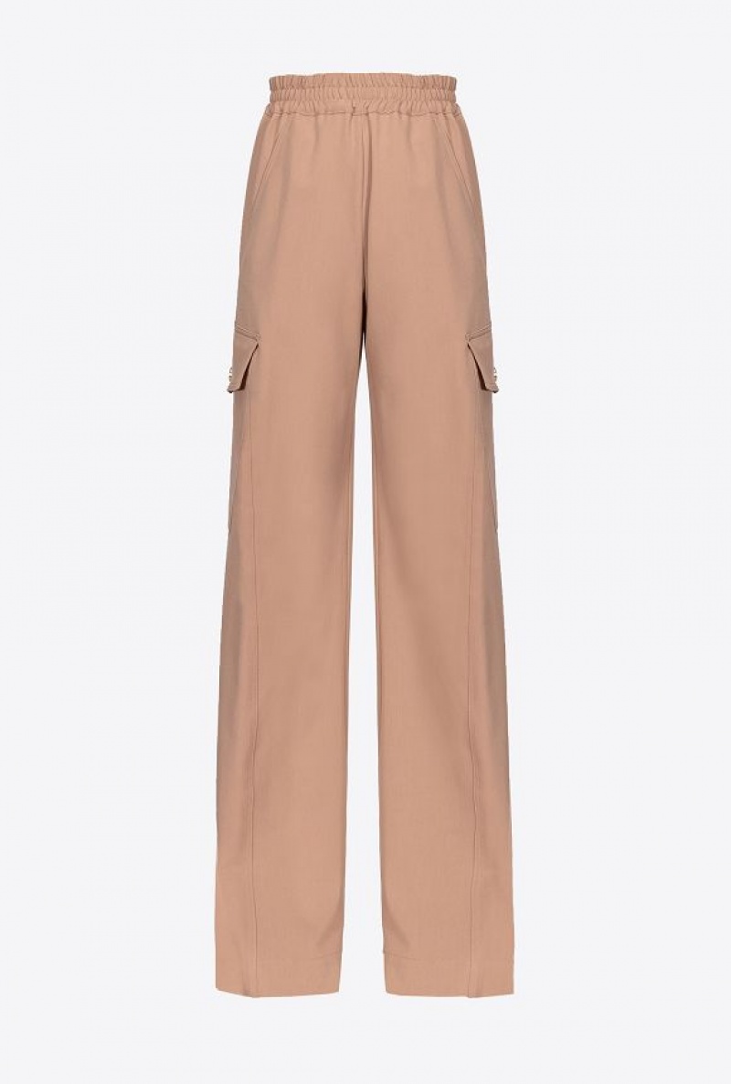 Pinko Flowing Cargo Trousers DARK LATTE | SN-PKO33755