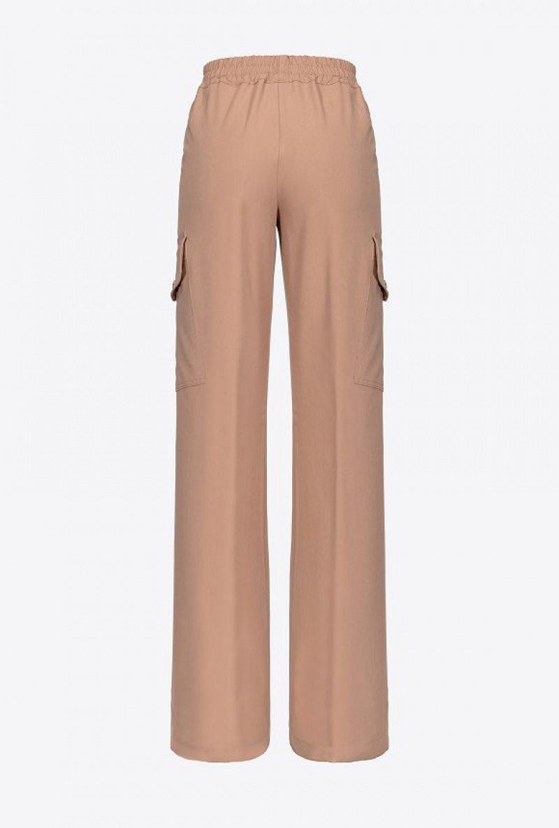 Pinko Flowing Cargo Trousers DARK LATTE | SN-PKO33892