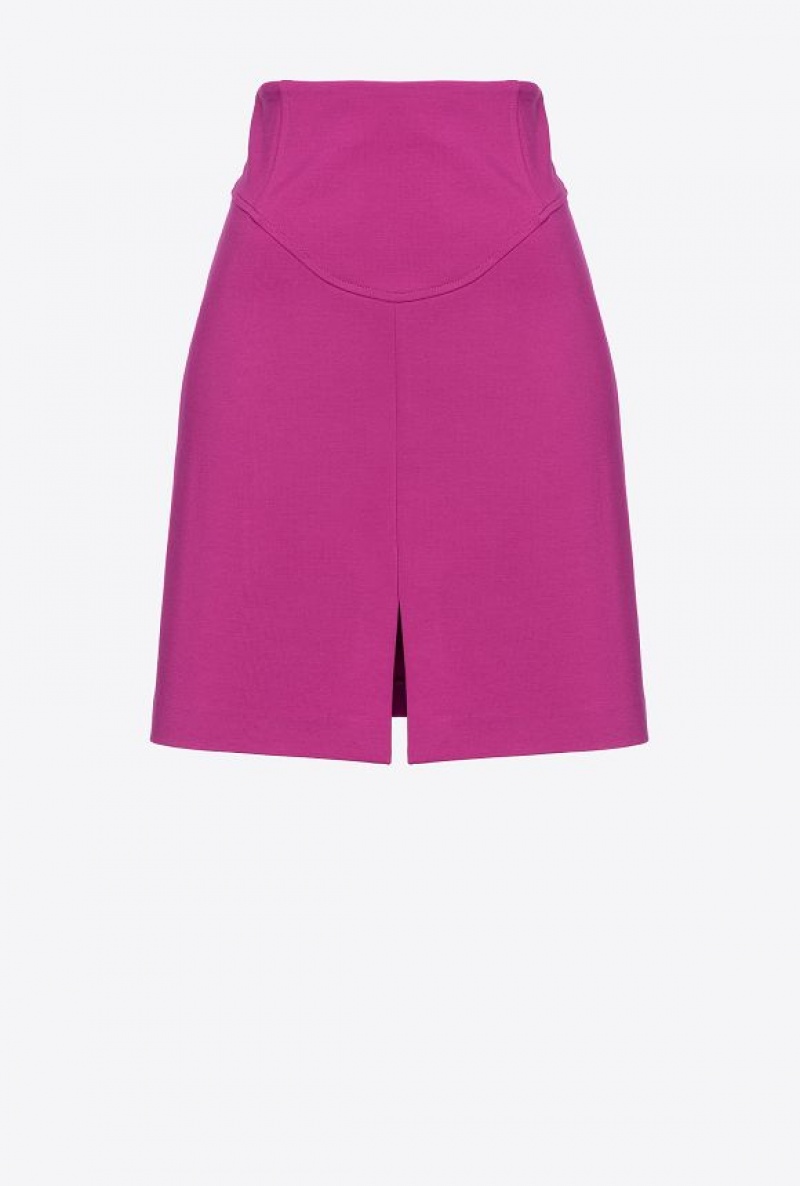 Pinko Full Milano Mini Skirt BOUGAINVILLEA PURPLE | SN-PKO33920