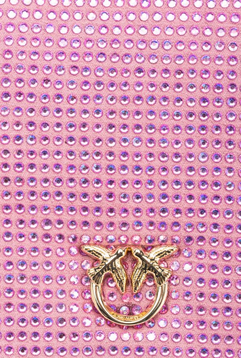 Pinko Fully Rhinestoned Box Clutch ORCHID BUNCH-SHINY GOLD | SN-PKO32841