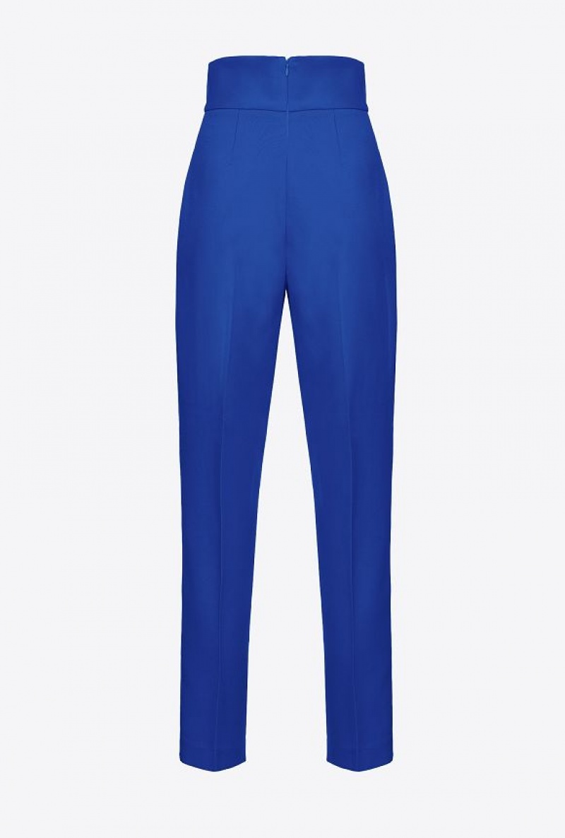 Pinko High-waisted Stretch CrêPe Trousers SPECTRE BLUE | SN-PKO33696