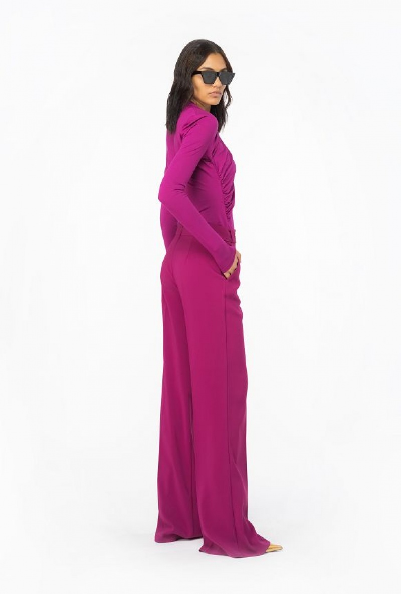 Pinko Jersey Sweater With Draping BOUGAINVILLEA PURPLE | SN-PKO33317