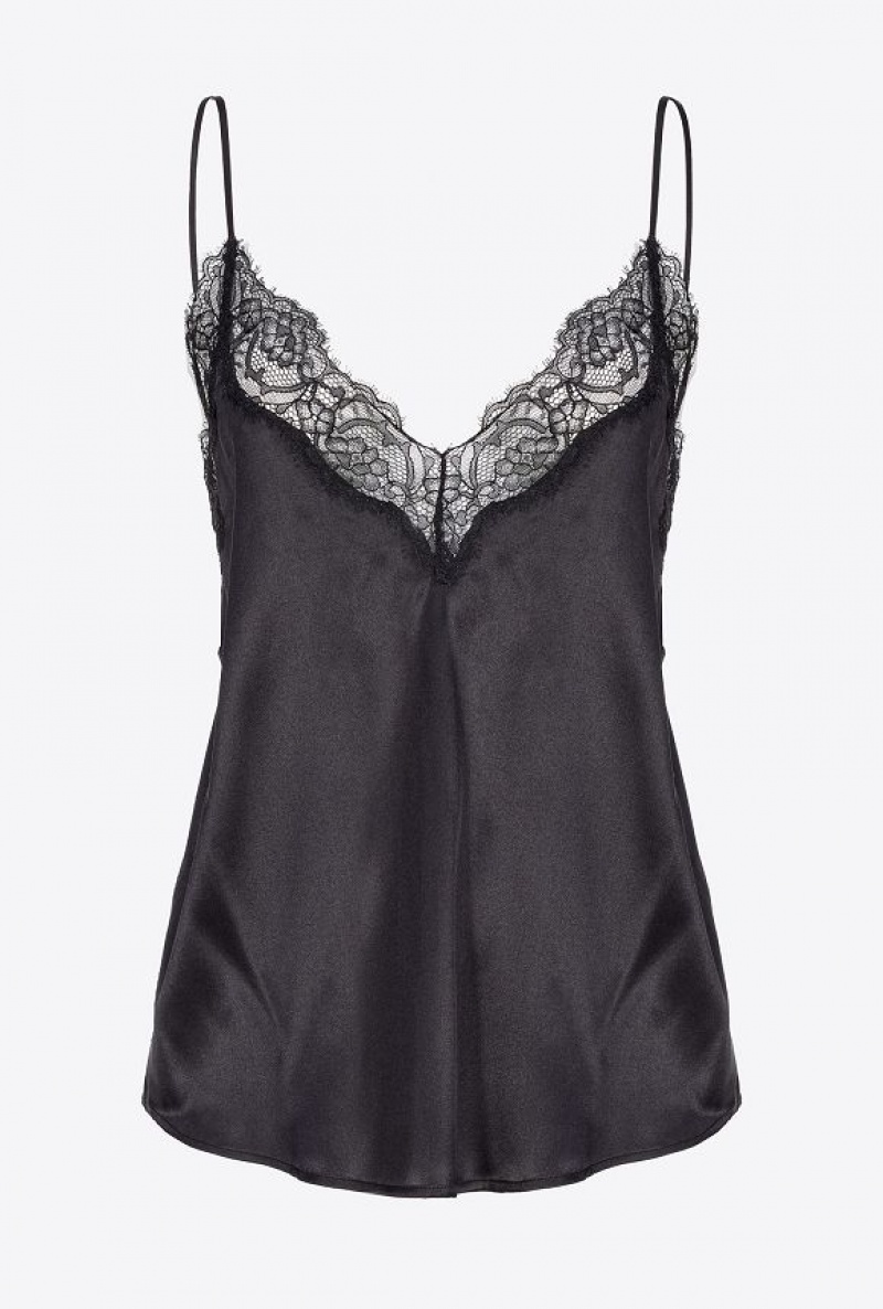 Pinko Lace Lingerie Top LIMO BLACK | SN-PKO33375