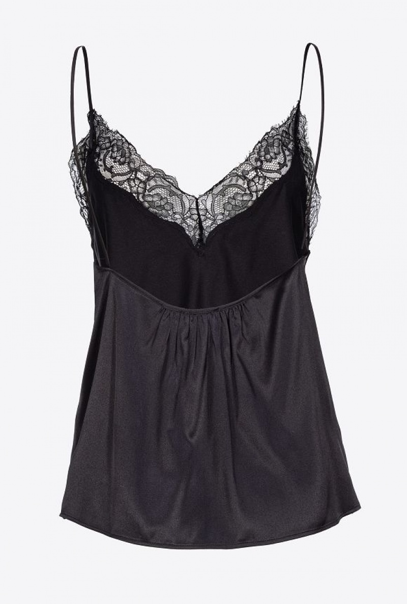 Pinko Lace Lingerie Top LIMO BLACK | SN-PKO33375