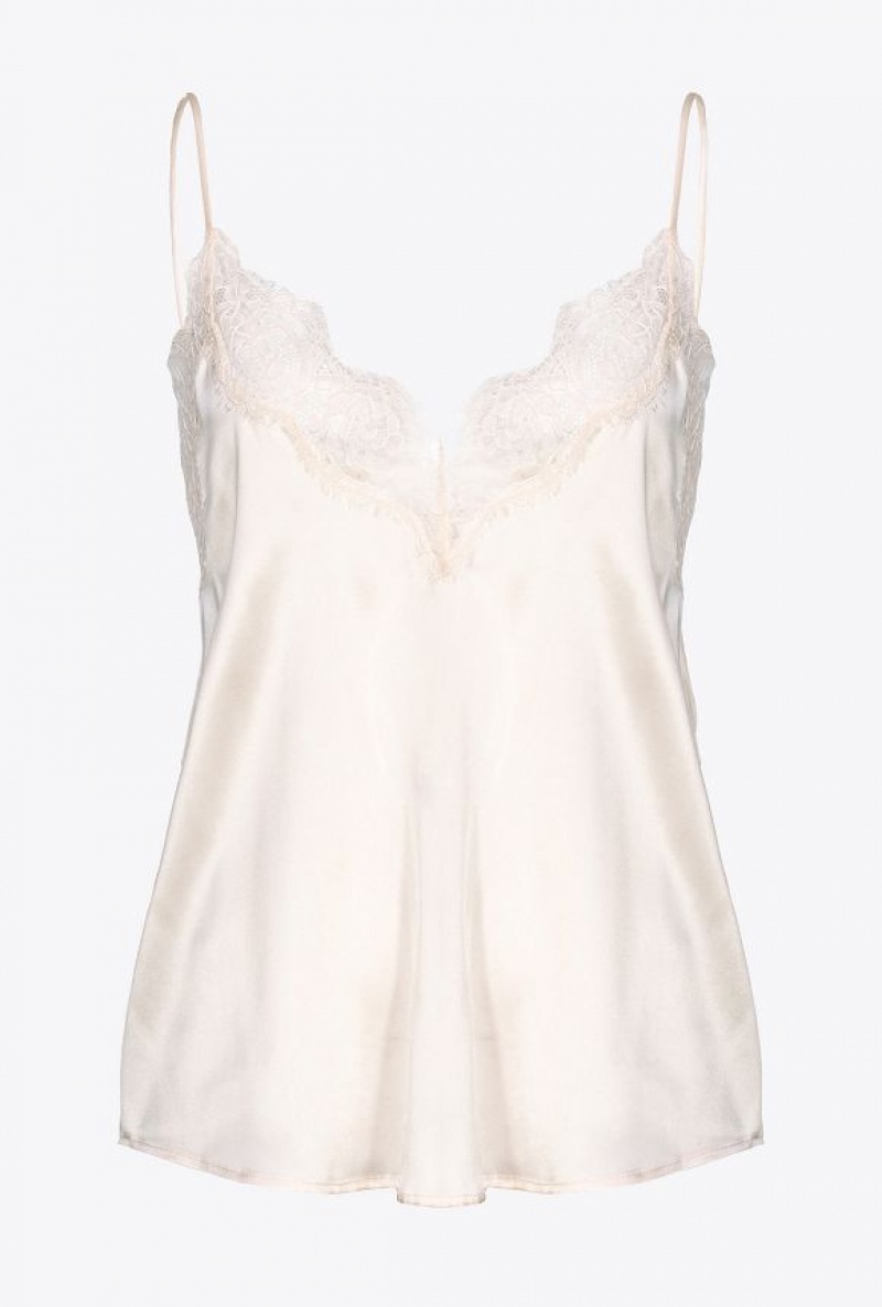 Pinko Lace Lingerie Top PASTEL PARCHMENT | SN-PKO33278