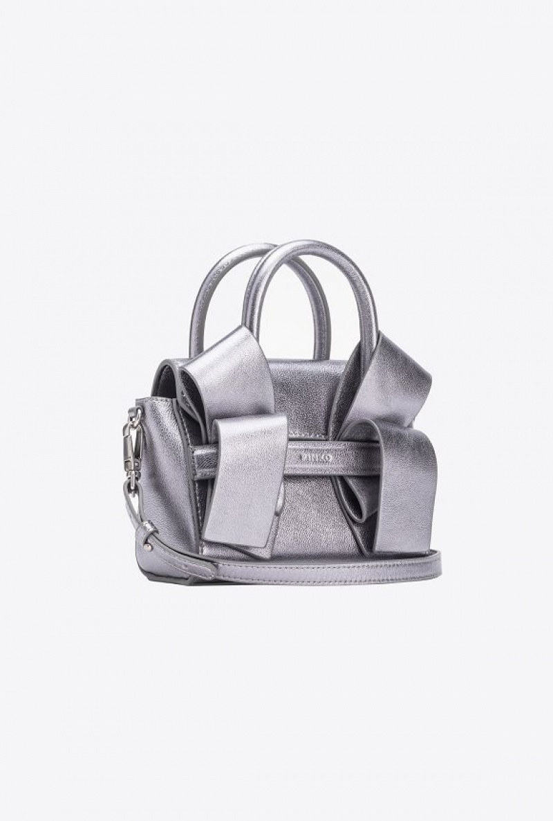 Pinko Laminated Aika Baby Purse SILVER-OLD SILVER | SN-PKO32721