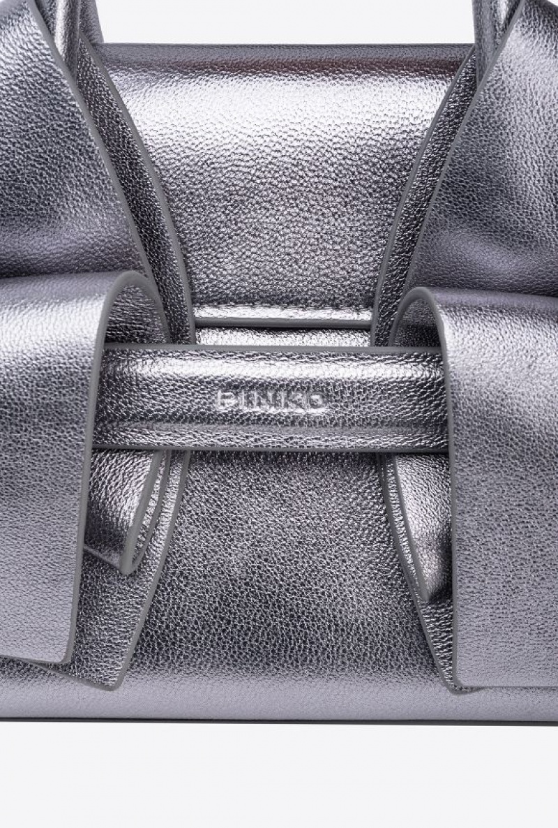 Pinko Laminated Aika Baby Purse SILVER-OLD SILVER | SN-PKO32875