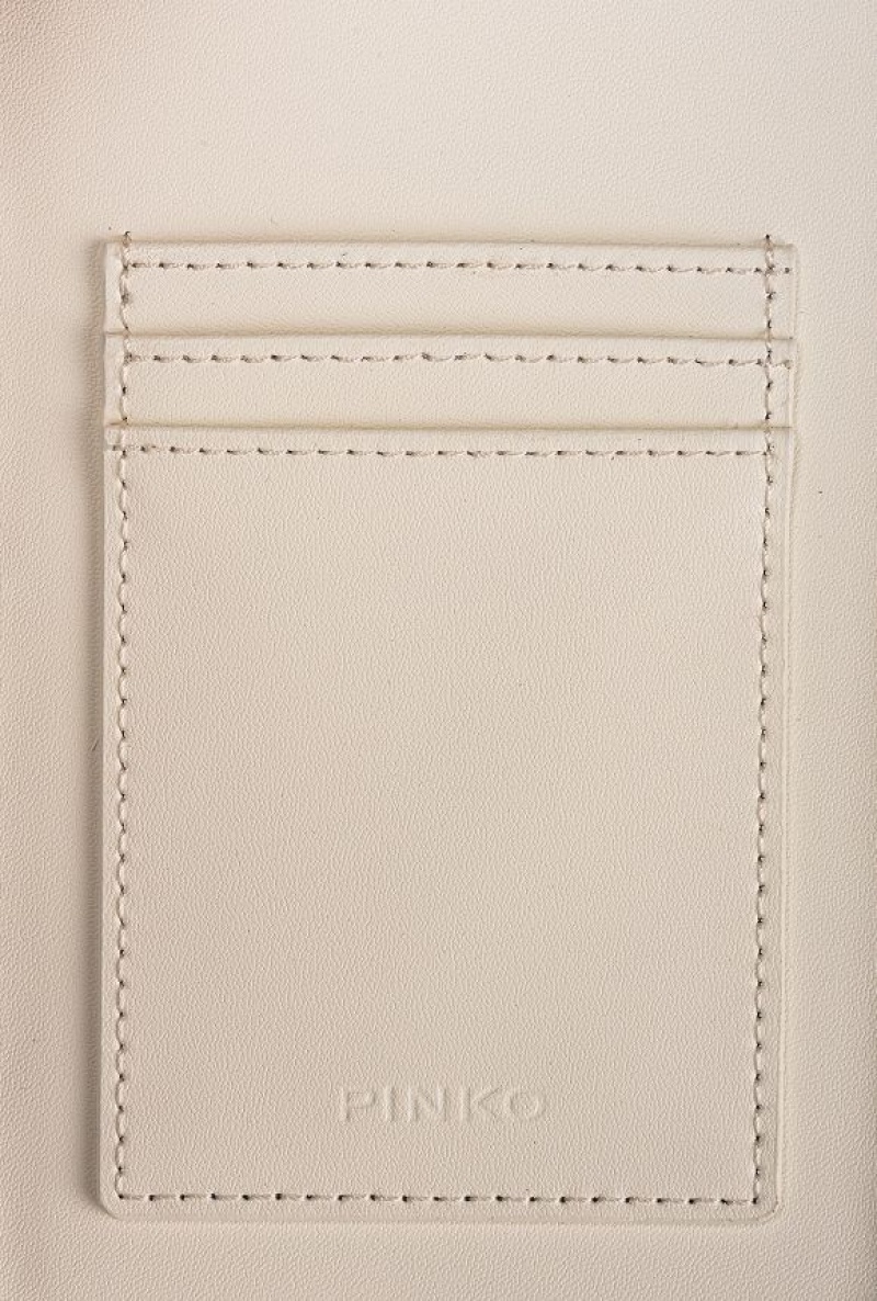 Pinko Leather Smartphone Holder WHITE+WHITE-ANTIQUE GOLD | SN-PKO34315