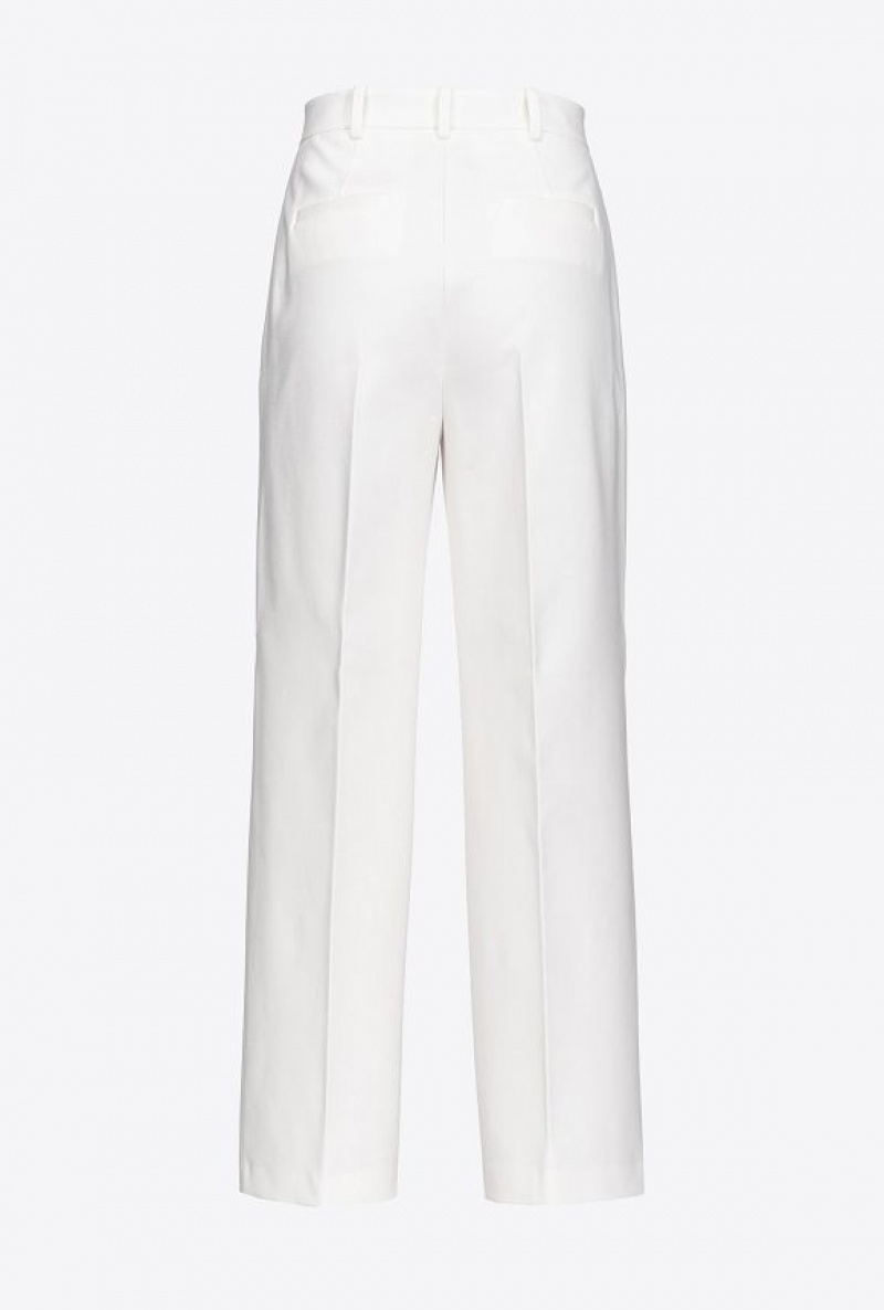 Pinko Loose-fitting Stretch Trousers SNOW WHITE | SN-PKO33930