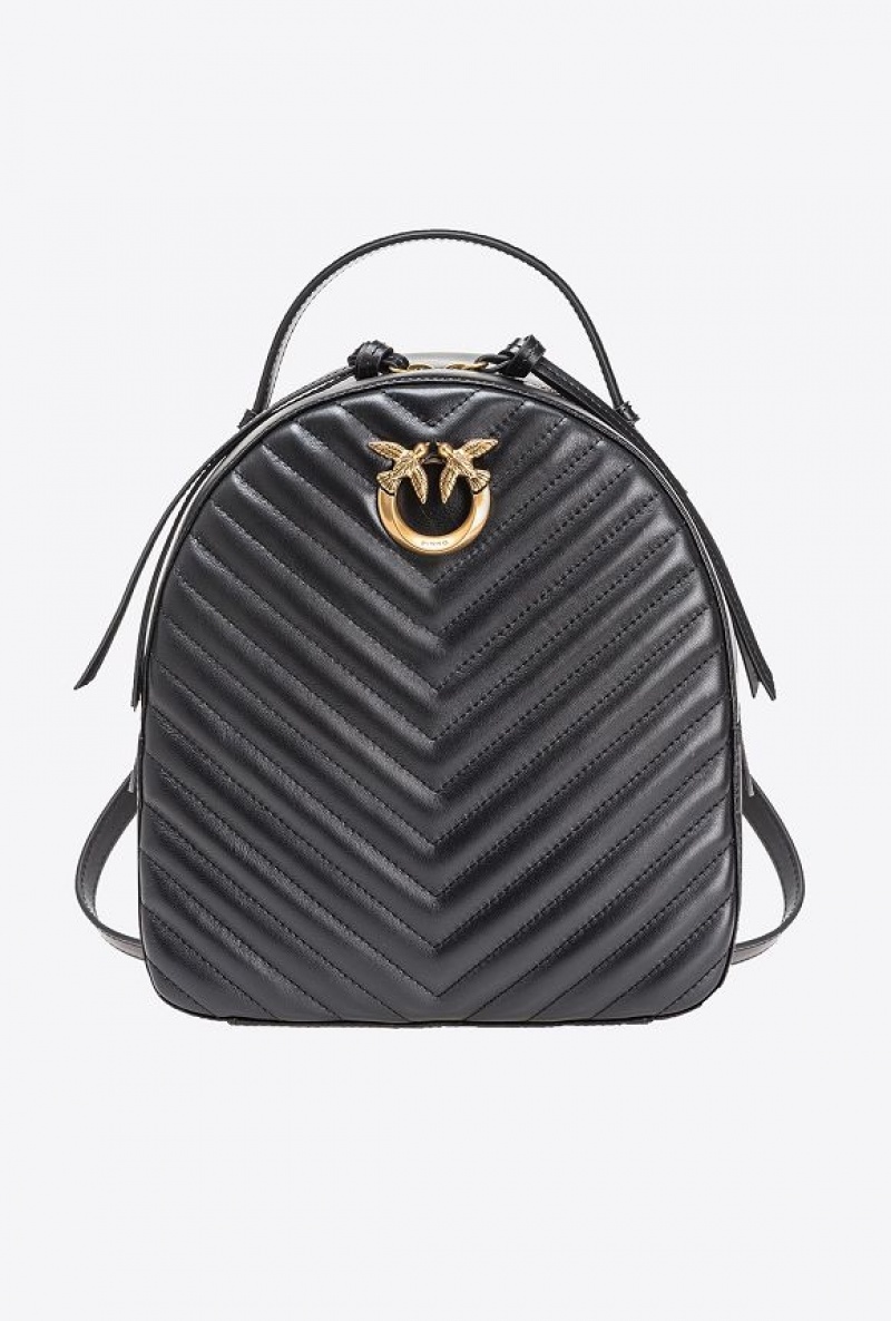 Pinko Love Backpack BLACK-ANTIQUE GOLD | SN-PKO32631